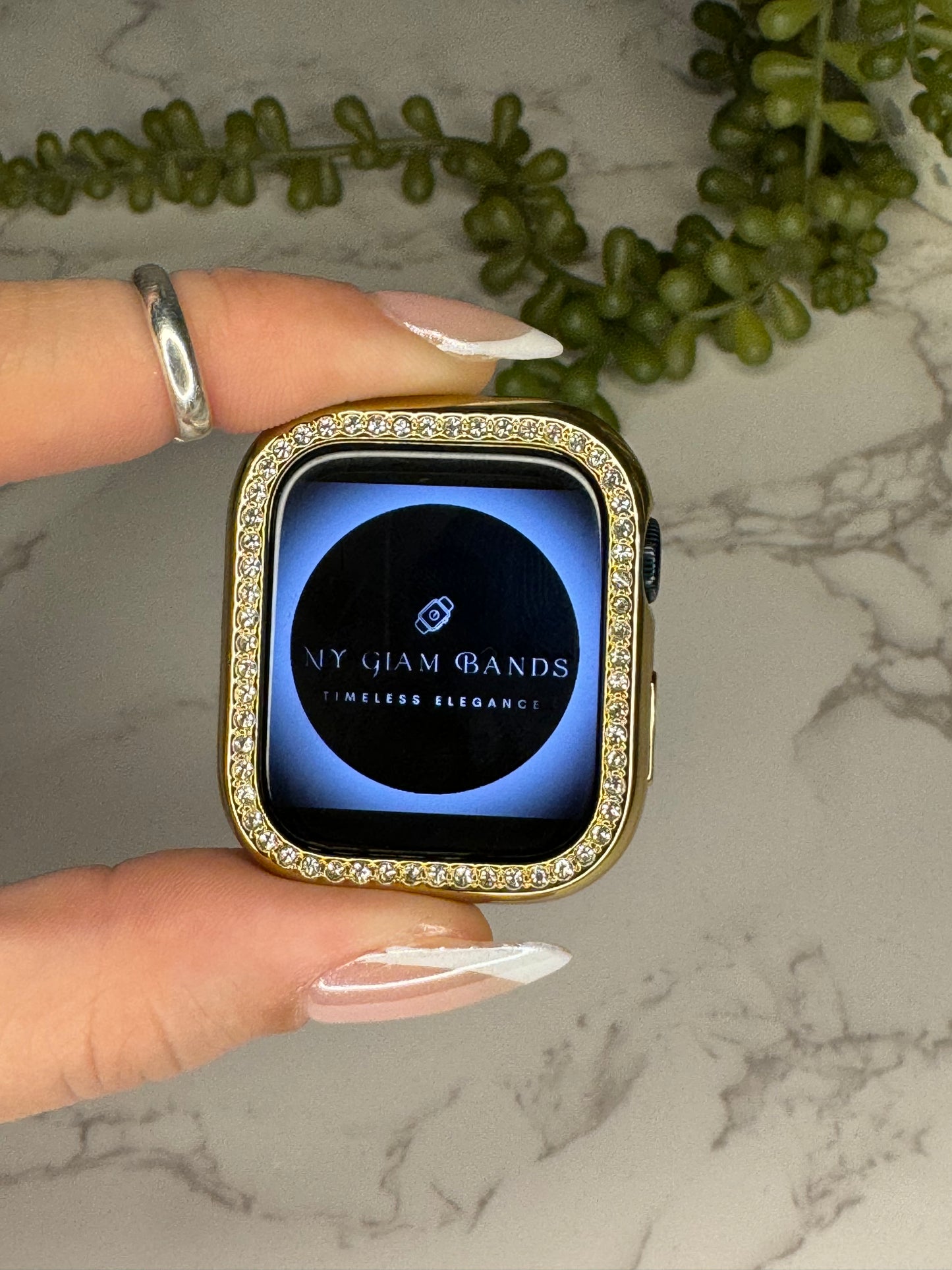 Glam Watch Cover - Gold Rhinestone